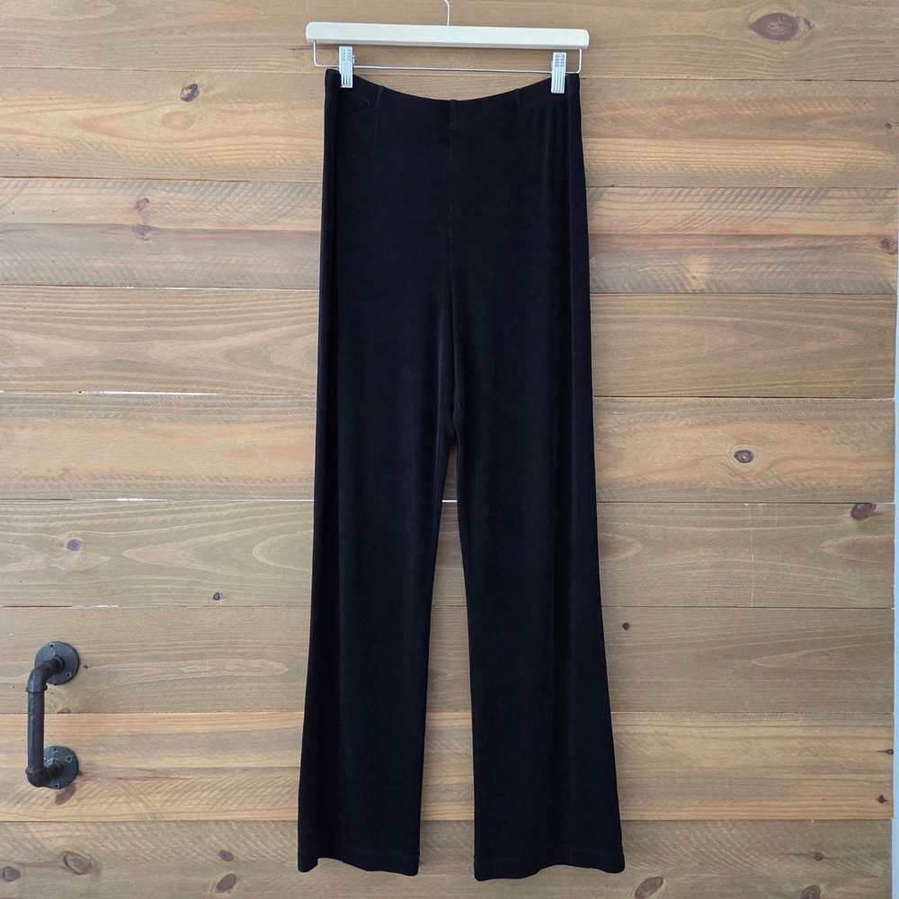 Chico's Travelers Pants Black Slinky Knit High Rise Straight Leg Women's Sz 1 M